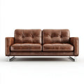 Brązowa sofa dwuosobowa z tapicerką z PU, 160 × 85 × 82 cm